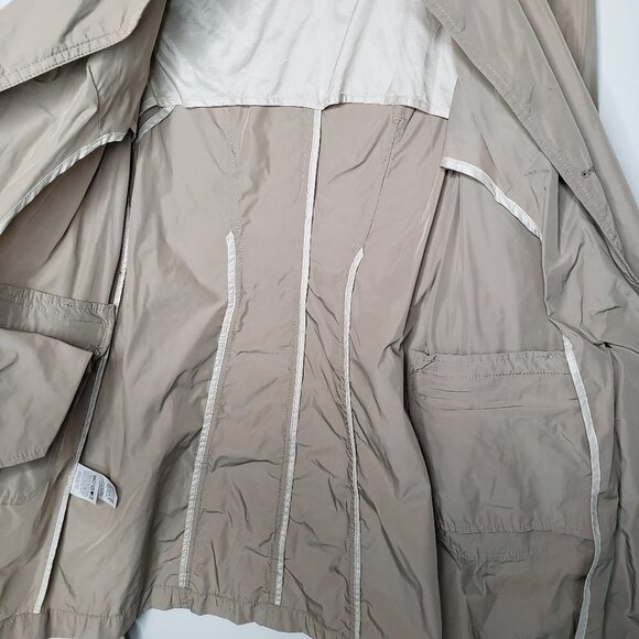 Eddie Bauer Lightweight Belted Peacoat Jacket XS Beige‎ Khaki Button - Picture 4 of 7